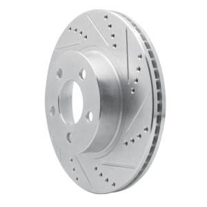 Ford Explorer Sport Brake Rotor (1) - Front Right - R1 Concepts - Drilled & Slotted - Silver - `01-`11